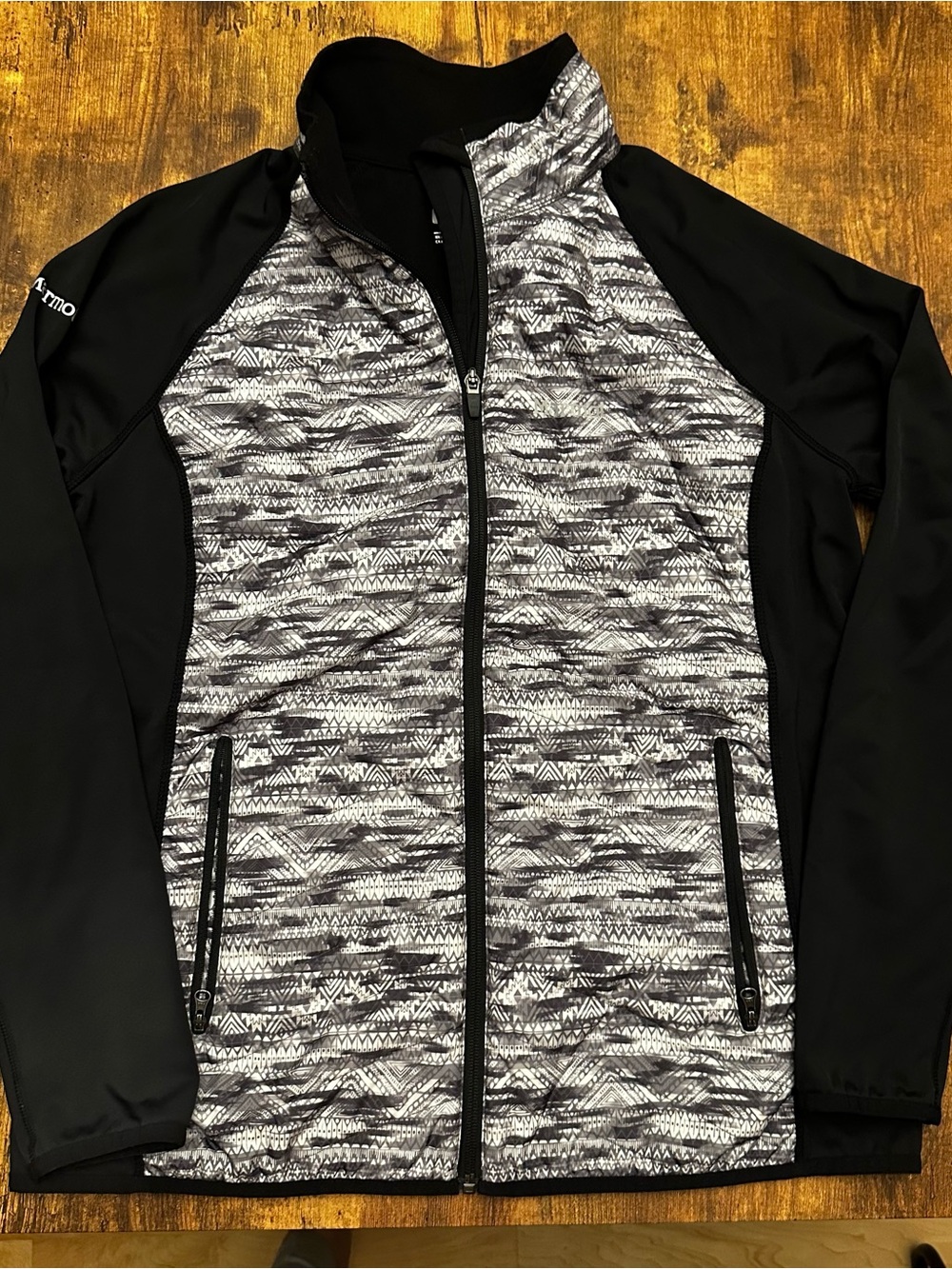 Marmot Black & Gray Patterned Softshell Jacket